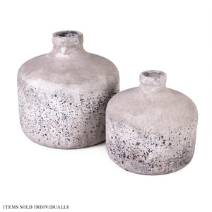 Zentique Pottery Hand-Finished Terracotta Accent Vase with Rustic-Contemporary Mediterranean Texture and Warmth W9 x H9 x D9 5914M A344