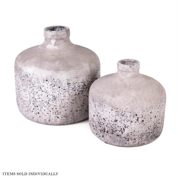 Zentique Pottery Hand-Finished Terracotta Accent Vase with Rustic-Contemporary Mediterranean Texture and Warmth W9 x H9 x D9 5914M A344