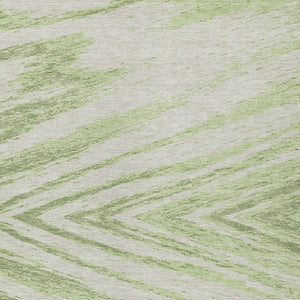 Homeroots 3' Artichoke Green And Gray Abstract Washable Area Rug For Indoor And Outdoor Spaces, Durable Design 3' X 5' Polyester 591501