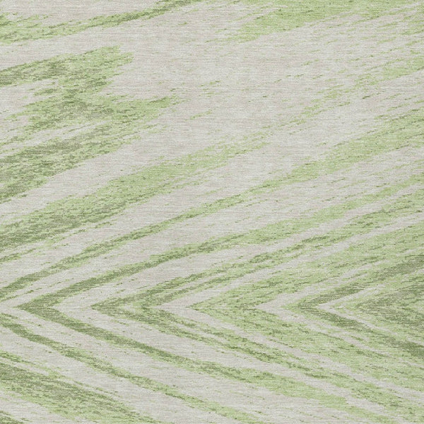 Homeroots 3' Artichoke Green And Gray Abstract Washable Area Rug For Indoor And Outdoor Spaces, Durable Design 3' X 5' Polyester 591501