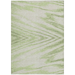 Homeroots 3' Artichoke Green And Gray Abstract Washable Area Rug For Indoor And Outdoor Spaces, Durable Design 5' X 8' Polyester 591502