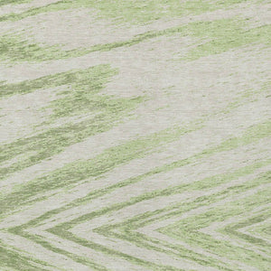 Homeroots 3' Artichoke Green And Gray Abstract Washable Area Rug For Indoor And Outdoor Spaces, Durable Design 8' X 10' Polyester 591504