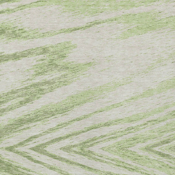 Homeroots 3' Artichoke Green And Gray Abstract Washable Area Rug For Indoor And Outdoor Spaces, Durable Design 8' X 10' Polyester 591504