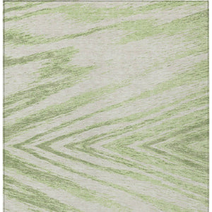 Homeroots 3' Artichoke Green And Gray Abstract Washable Area Rug For Indoor And Outdoor Spaces, Durable Design 10' X 14' Polyester 591506
