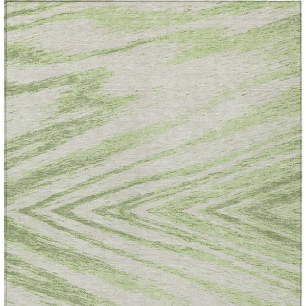 Homeroots 3' Artichoke Green And Gray Abstract Washable Area Rug For Indoor And Outdoor Spaces, Durable Design 10' X 14' Polyester 591506