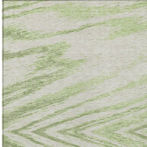 Homeroots 3' Artichoke Green And Gray Abstract Washable Area Rug For Indoor And Outdoor Spaces, Durable Design 10' X 14' Polyester 591506