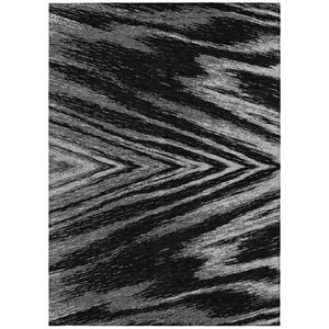 Homeroots 3' Artichoke Green And Gray Abstract Washable Area Rug For Indoor And Outdoor Spaces, Durable Design 5' X 8' Polyester 591508