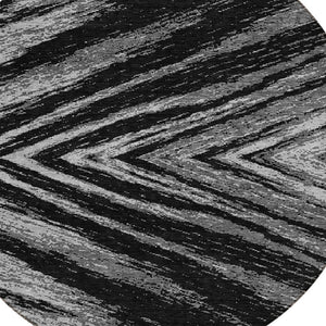 Homeroots 3' Artichoke Green And Gray Abstract Washable Area Rug For Indoor And Outdoor Spaces, Durable Design 8' Round Polyester 591509