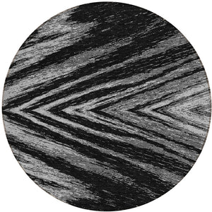 Homeroots 3' Artichoke Green And Gray Abstract Washable Area Rug For Indoor And Outdoor Spaces, Durable Design 8' Round Polyester 591509