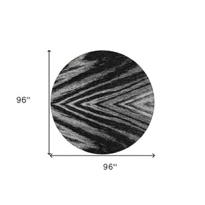 Homeroots 3' Artichoke Green And Gray Abstract Washable Area Rug For Indoor And Outdoor Spaces, Durable Design 8' Round Polyester 591509