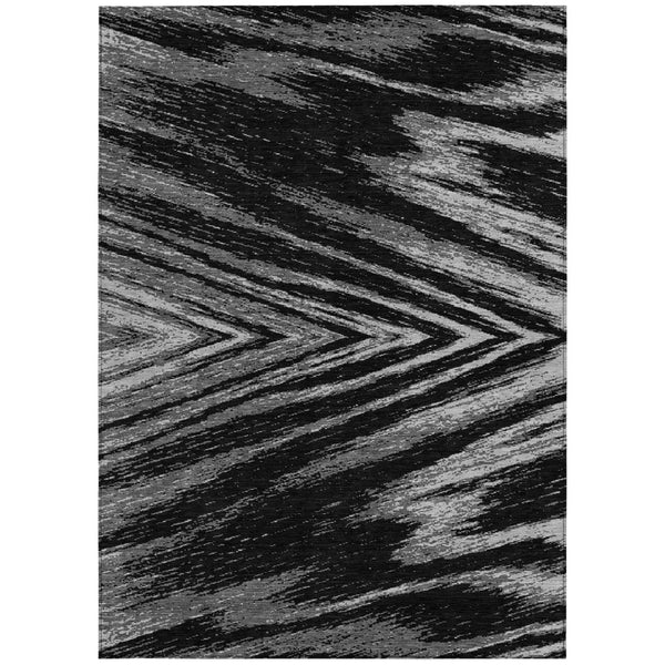 Homeroots 3' Artichoke Green And Gray Abstract Washable Area Rug For Indoor And Outdoor Spaces, Durable Design 9' X 12' Polyester 591511