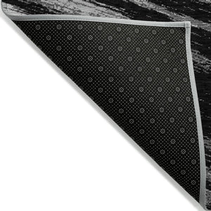 Homeroots 3' Artichoke Green And Gray Abstract Washable Area Rug For Indoor And Outdoor Spaces, Durable Design 10' X 14' Polyester 591512