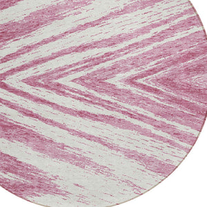 Homeroots 3' Artichoke Green And Gray Abstract Washable Area Rug For Indoor And Outdoor Spaces, Durable Design 8' Round Polyester 591515