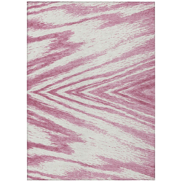 HomeRoots 5' Blush and Ivory Abstract Washable Area Rug for Indoor and Outdoor Use - Durable, Stylish Comfort 10' X 14' 591518