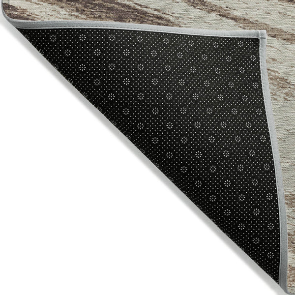 Homeroots 3' Artichoke Green And Gray Abstract Washable Area Rug For Indoor And Outdoor Spaces, Durable Design 3' X 5' Polyester 591519