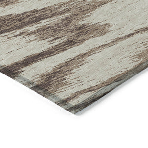 Homeroots 3' Artichoke Green And Gray Abstract Washable Area Rug For Indoor And Outdoor Spaces, Durable Design 5' X 8' Polyester 591520