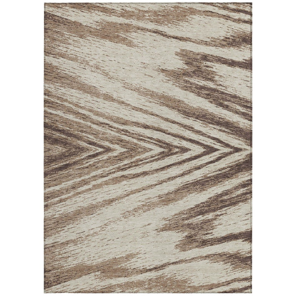 Homeroots 3' Artichoke Green And Gray Abstract Washable Area Rug For Indoor And Outdoor Spaces, Durable Design 5' X 8' Polyester 591520