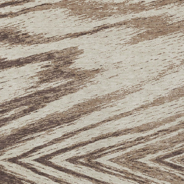 Homeroots 3' Artichoke Green And Gray Abstract Washable Area Rug For Indoor And Outdoor Spaces, Durable Design 10' X 14' Polyester 591524