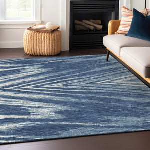 Homeroots 3' Artichoke Green And Gray Abstract Washable Area Rug For Indoor And Outdoor Spaces, Durable Design 5' X 8' Polyester 591526