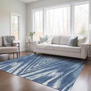 Homeroots 3' Artichoke Green And Gray Abstract Washable Area Rug For Indoor And Outdoor Spaces, Durable Design 5' X 8' Polyester 591526