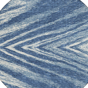 Homeroots 3' Artichoke Green And Gray Abstract Washable Area Rug For Indoor And Outdoor Spaces, Durable Design 8' Round Polyester 591527