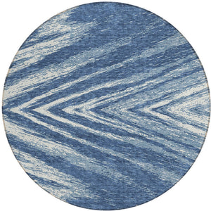 Homeroots 3' Artichoke Green And Gray Abstract Washable Area Rug For Indoor And Outdoor Spaces, Durable Design 8' Round Polyester 591527