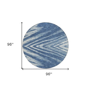 Homeroots 3' Artichoke Green And Gray Abstract Washable Area Rug For Indoor And Outdoor Spaces, Durable Design 8' Round Polyester 591527