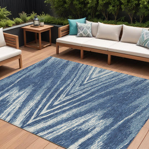 Homeroots 3' Artichoke Green And Gray Abstract Washable Area Rug For Indoor And Outdoor Spaces, Durable Design 8' X 10' Polyester 591528