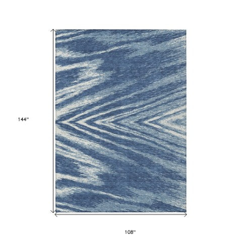 Homeroots 3' Artichoke Green And Gray Abstract Washable Area Rug For Indoor And Outdoor Spaces, Durable Design 9' X 12' Polyester 591529