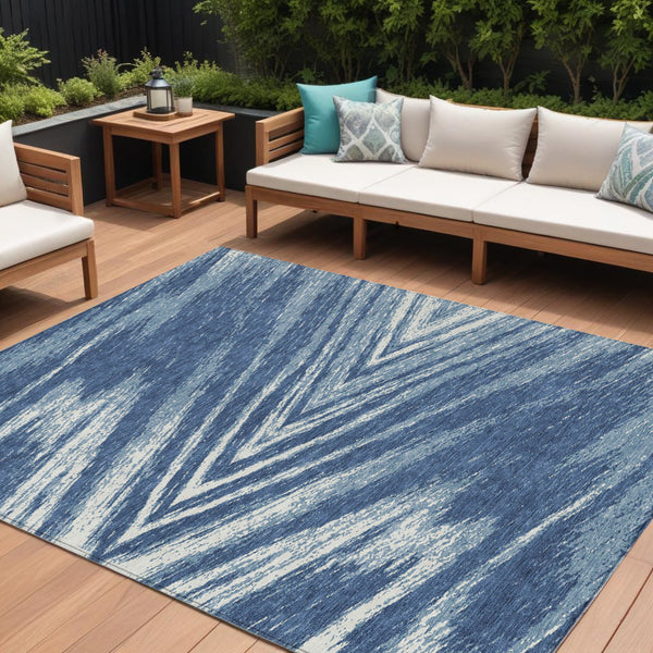 Homeroots 3' Artichoke Green And Gray Abstract Washable Area Rug For Indoor And Outdoor Spaces, Durable Design 10' X 14' Polyester 591530