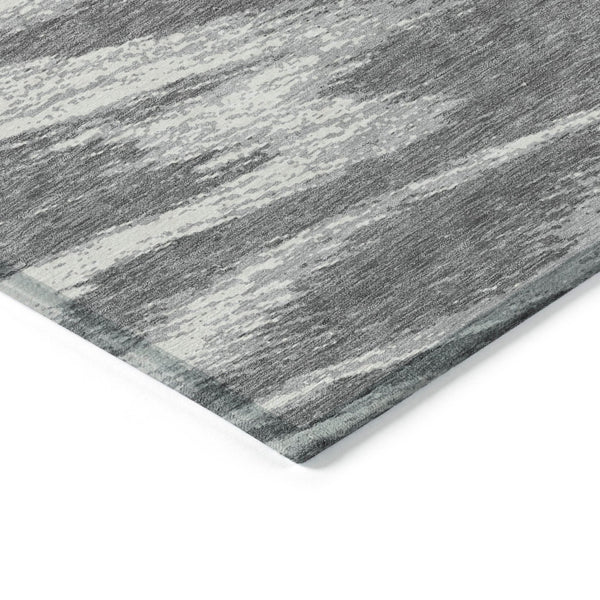 Homeroots 3' Artichoke Green And Gray Abstract Washable Area Rug For Indoor And Outdoor Spaces, Durable Design 3' X 5' Polyester 591531