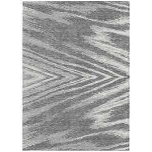 Homeroots 3' Artichoke Green And Gray Abstract Washable Area Rug For Indoor And Outdoor Spaces, Durable Design 5' X 8' Polyester 591532