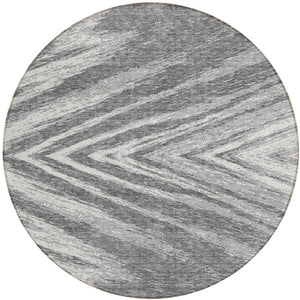 Homeroots 3' Artichoke Green And Gray Abstract Washable Area Rug For Indoor And Outdoor Spaces, Durable Design 8' Round Polyester 591533