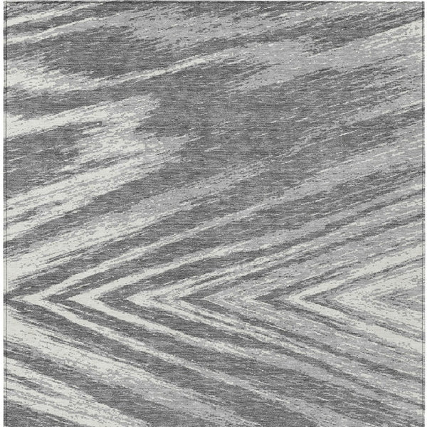 Homeroots 3' Artichoke Green And Gray Abstract Washable Area Rug For Indoor And Outdoor Spaces, Durable Design 8' X 10' Polyester 591534