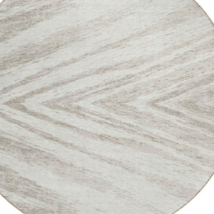 Homeroots 3' Artichoke Green And Gray Abstract Washable Area Rug For Indoor And Outdoor Spaces, Durable Design 8' Round Polyester 591539