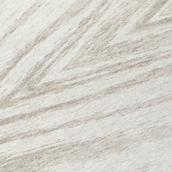 Homeroots 3' Artichoke Green And Gray Abstract Washable Area Rug For Indoor And Outdoor Spaces, Durable Design 8' Round Polyester 591539