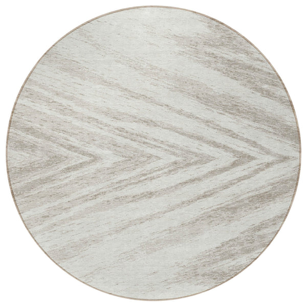 Homeroots 3' Artichoke Green And Gray Abstract Washable Area Rug For Indoor And Outdoor Spaces, Durable Design 8' Round Polyester 591539