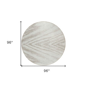 Homeroots 3' Artichoke Green And Gray Abstract Washable Area Rug For Indoor And Outdoor Spaces, Durable Design 8' Round Polyester 591539