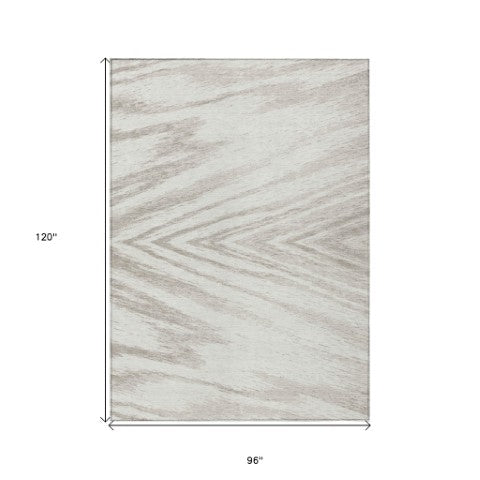 Homeroots 3' Artichoke Green And Gray Abstract Washable Area Rug For Indoor And Outdoor Spaces, Durable Design 8' X 10' Polyester 591540