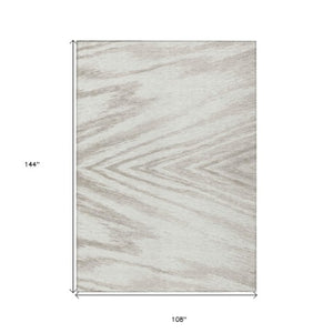 Homeroots 3' Artichoke Green And Gray Abstract Washable Area Rug For Indoor And Outdoor Spaces, Durable Design 9' X 12' Polyester 591541