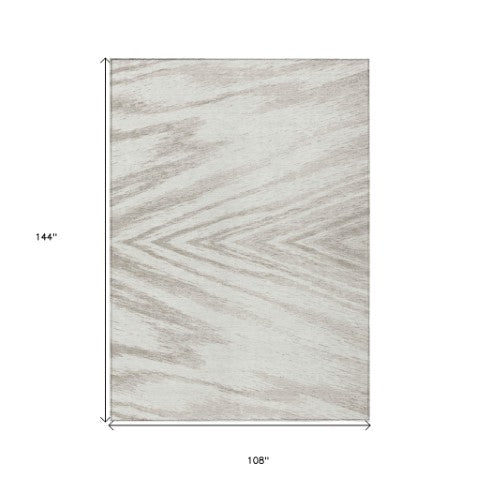 Homeroots 3' Artichoke Green And Gray Abstract Washable Area Rug For Indoor And Outdoor Spaces, Durable Design 9' X 12' Polyester 591541