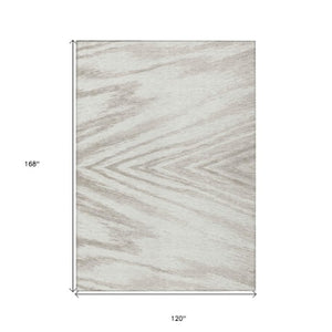 Homeroots 3' Artichoke Green And Gray Abstract Washable Area Rug For Indoor And Outdoor Spaces, Durable Design 10' X 14' Polyester 591542