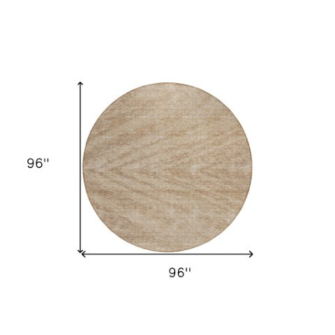 Homeroots 3' Artichoke Green And Gray Abstract Washable Area Rug For Indoor And Outdoor Spaces, Durable Design 8' Round Polyester 591545