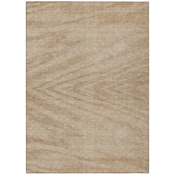 HomeRoots 5' Khaki and Brown Abstract Area Rug - Washable, Durable Design for Indoor and Outdoor Spaces 8' X 10' 591546