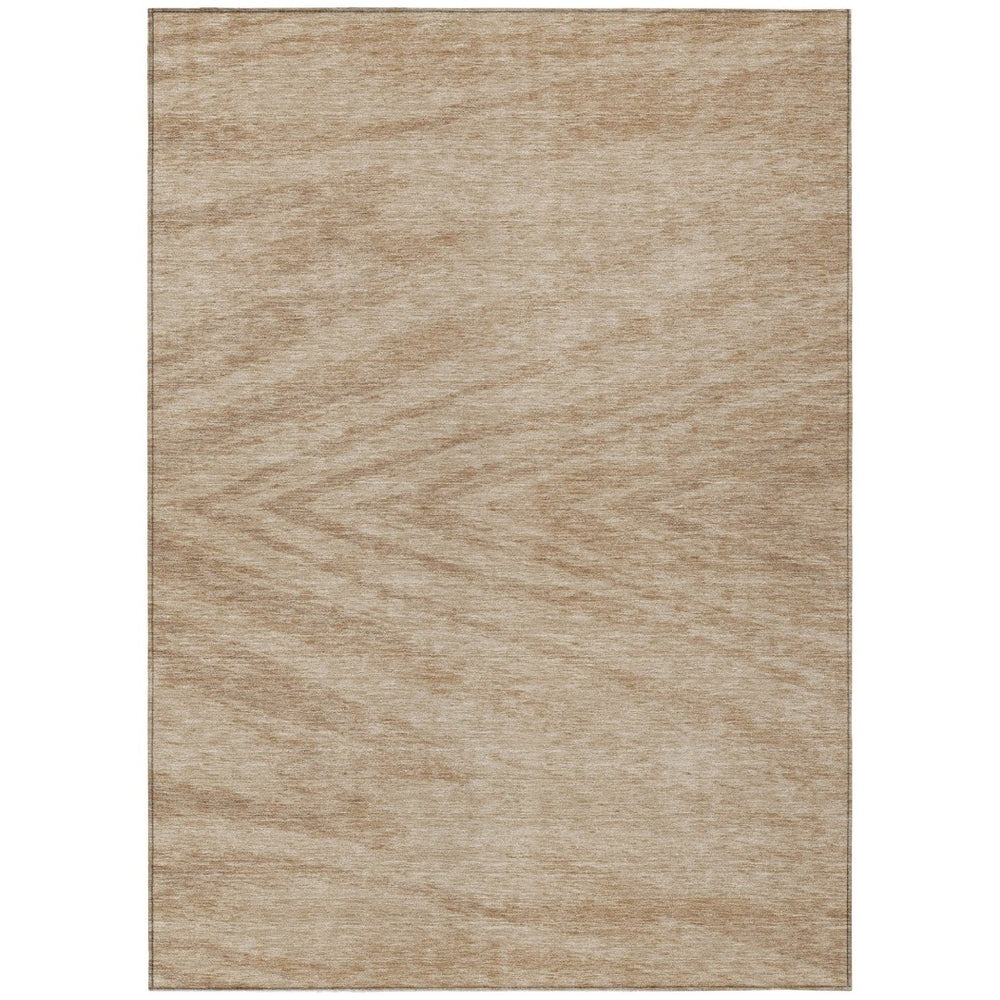 HomeRoots 9' Khaki and Brown Abstract Area Rug – Versatile, Washable Design for Indoor and Outdoor Spaces 9' X 12' 591547