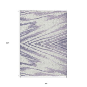 Homeroots 3' Artichoke Green And Gray Abstract Washable Area Rug For Indoor And Outdoor Spaces, Durable Design 3' X 5' Polyester 591549