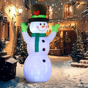 English Elm Outsunny 10Ft Inflatable Snowman With Led Lights - Cheerful Holiday Decoration For Lawn & Garden W2225P249945-GIGA