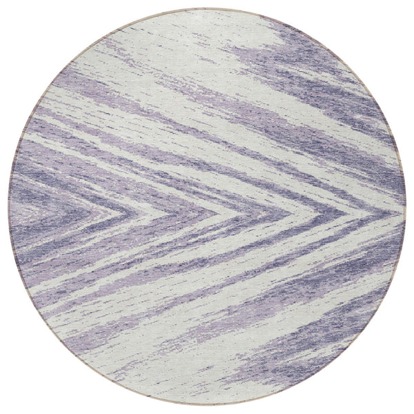 Homeroots 3' Artichoke Green And Gray Abstract Washable Area Rug For Indoor And Outdoor Spaces, Durable Design 8' Round Polyester 591551