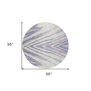 Homeroots 3' Artichoke Green And Gray Abstract Washable Area Rug For Indoor And Outdoor Spaces, Durable Design 8' Round Polyester 591551