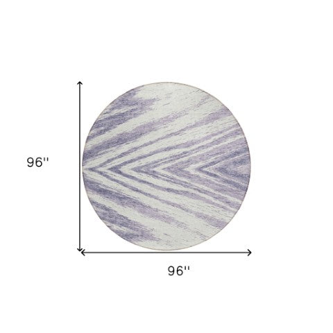 Homeroots 3' Artichoke Green And Gray Abstract Washable Area Rug For Indoor And Outdoor Spaces, Durable Design 8' Round Polyester 591551